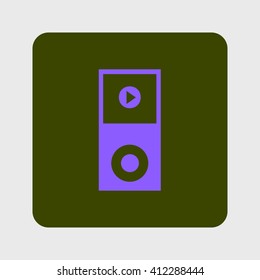 Portable media player icon. Flat design style. Vector EPS 10.
