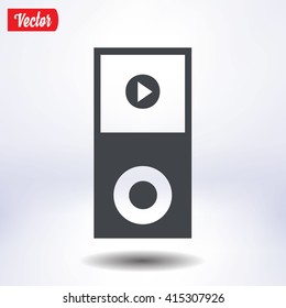 Portable media player icon. Flat design style. Vector EPS 10.