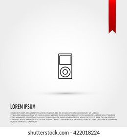 Portable media player icon. Flat style object. Art picture drawing. Eps 10. Web icons. 