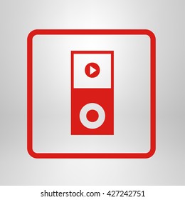 Portable media player icon. Flat design style. Vector EPS 10.