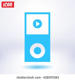 Portable media player icon. Flat design style. Vector EPS 10.