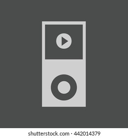 Portable media player icon. Flat design style. Vector EPS 10.