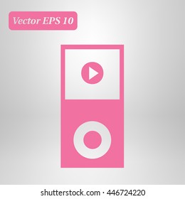 Portable media player icon. Flat design style. Vector EPS 10.