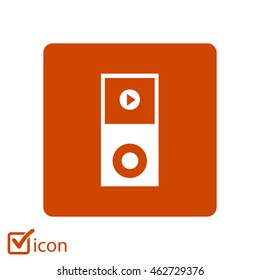 Portable media player icon. Flat design style. Vector EPS 10.