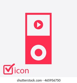 Portable media player icon. Flat design style. Vector EPS 10.