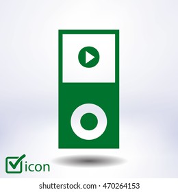 Portable media player icon. Flat design style. Vector EPS 10.