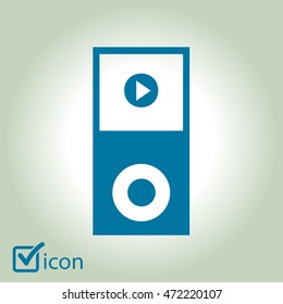Portable media player icon. Flat design style. Vector EPS 10.
