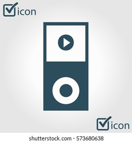 Portable media player icon. Flat design style. 