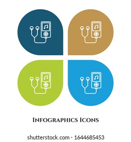 Portable Media Player Vector Illustration icon for all purpose. Isolated on 4 different backgrounds.