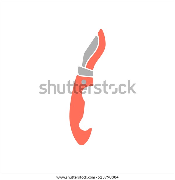 Portable military knife symbol sign flat icon\
on background