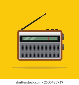 portable mini radio. illustration of electronic device for one way communication. suitable for poster and web icon use