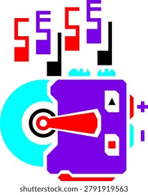 portable music cd plater, vector icon