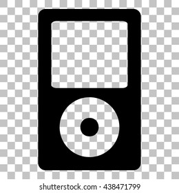 Portable music device. Flat style black icon on transparent background.