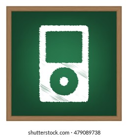 Portable music device. Flat style black icon on white.