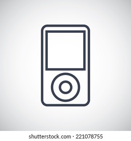 Portable Music Device MP3 Player symbol icon. Vector pictogram. Simple flat metro design style. esp10