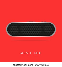 portable music modern vector red background music box