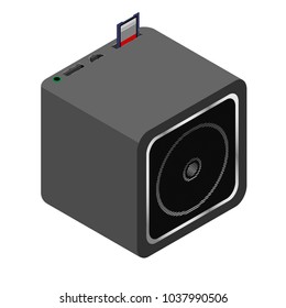 portable music mono column player with usb, memory card and other input