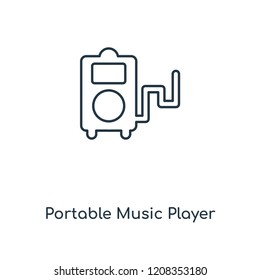 Portable Music Player concept line icon. Linear Portable Music Player concept outline symbol design. This simple element illustration can be used for web and mobile UI/UX.