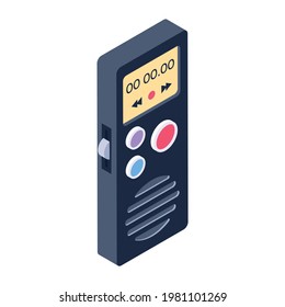 A portable music player device icon in isometric style 