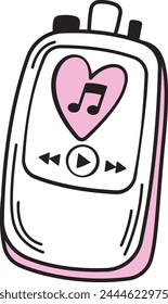 Portable Music Player Doodle Vector Illustration
