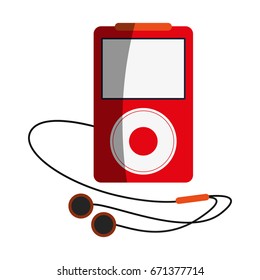 portable music player with earphones icon image 
