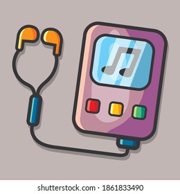 portable music player gadget vector illustration in flat style