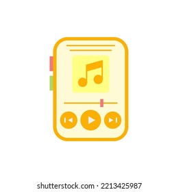 Portable music player icon in color, isolated on white background 