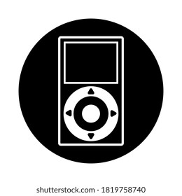 Portable music player icon, flat bubble style.