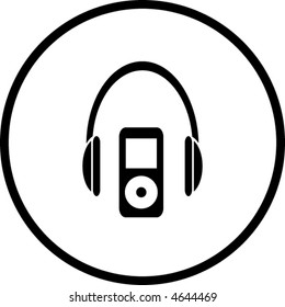 símbolo de reproductor de música portátil