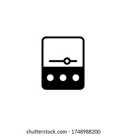 Portable music player vector icon in black flat glyph, filled style isolated on white background