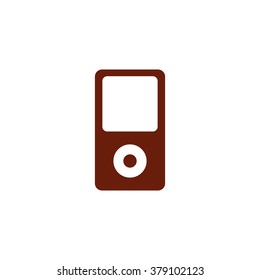 Portable music player. Vector icon brown
