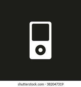 Portable music player. Vector icon white
