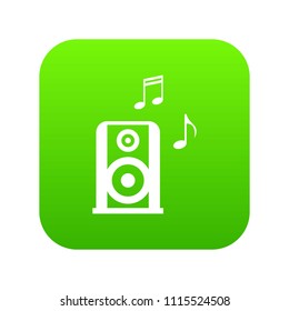 Portable music speacker icon digital green for any design isolated on white vector illustration