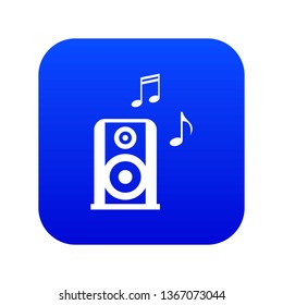 Portable music speacker icon digital blue for any design isolated on white vector illustration