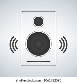 Portable music speacker icon in simple style isolated on white background. Device symbol vector illustration.