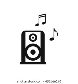Portable music speacker icon in simple style isolated on white background. Device symbol vector illustration