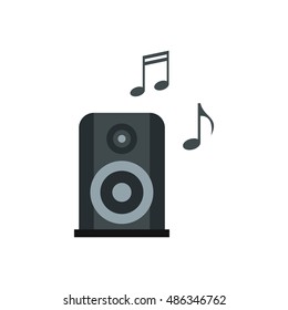 Portable music speaker icon in flat style isolated on white background. Device symbol vector illustration