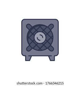 Portable music speaker vector icon symbol isolated on white background