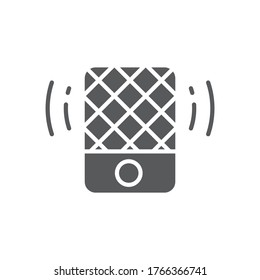Símbolo de icono vector de altavoz de música portátil aislado en fondo blanco