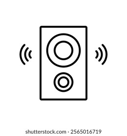 Portable music speaker vector icon.vector flat black simple illustration for web and app..eps