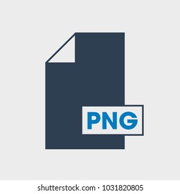 Portable Network Graphics (PNG) File format Icon on gray background.