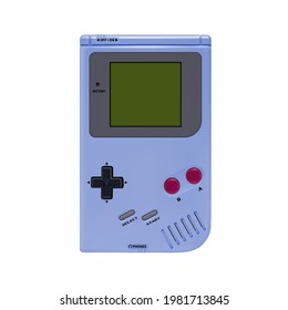 A portable Nintendo Game Boy game console in vector on a white background.