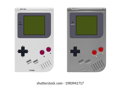 A portable Nintendo Game Boy game console in vector on a white background.