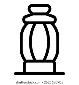 Lâmpada de gás portátil ao ar livre com um design arredondado e base larga para estabilidade, perfeito para acampar e outras atividades ao ar livre