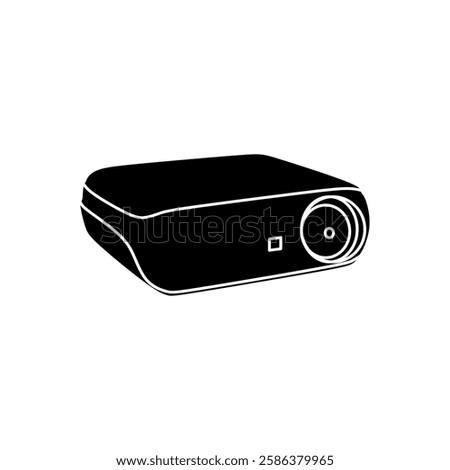 Portable Outdoor Mini Projector Black Fill Icon. Simple Vector illustration in trendy style. Editable graphic resources for many purposes.