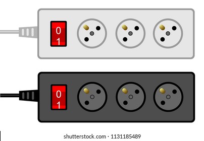 Portable outlet electrical socket on a white background. Vector eps 10