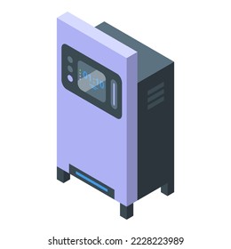 Icono de concentrador de oxígeno portátil vector isométrico. Equipamiento de tanques de casa. Salud nasal