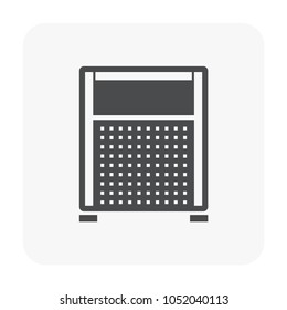 Portable partition screen vector icon. For assembly as cubicle or modern corporate office furniture for business. That private workspace, workplace or workstation for place desk, chair and computer.