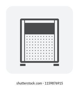 Portable partition screen vector icon. For assembly as cubicle or modern corporate office furniture for business. That private workspace, workplace or workstation for place desk, chair and computer.