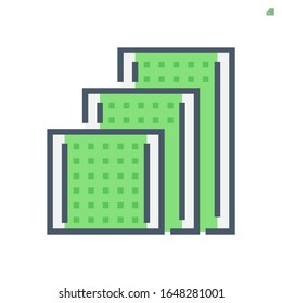 Diseño de icono vectorial de pared de partición o de espacio de división en blanco, 48x48 píxeles perfecto y editable trazo.